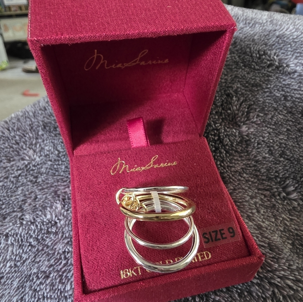 Mia Sarine 18kt Gold Plated Stakable Ring Size 9 - Picture 4 of 7